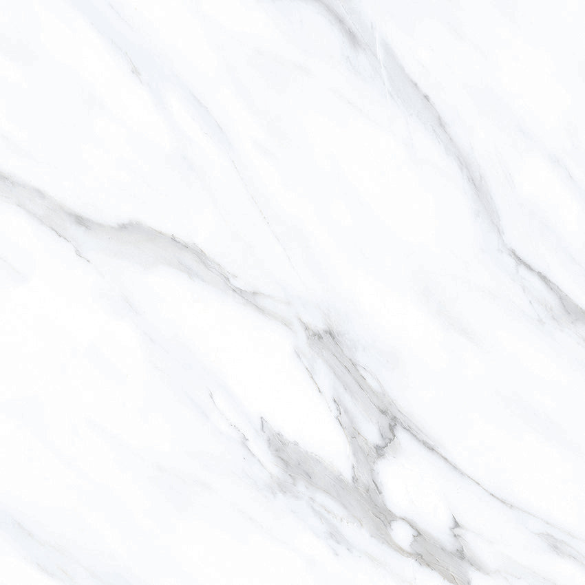 Semi-Polished Carrara White and Grey Marble Effect Tile 60 x 60
